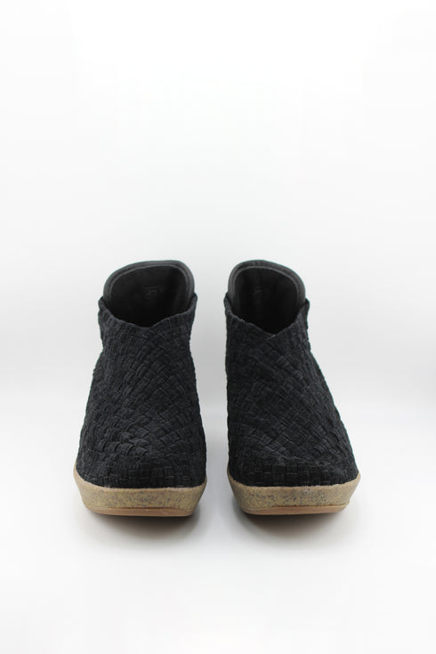 Bernie Mev Woven Elastic Wedge Ankle Shoe
